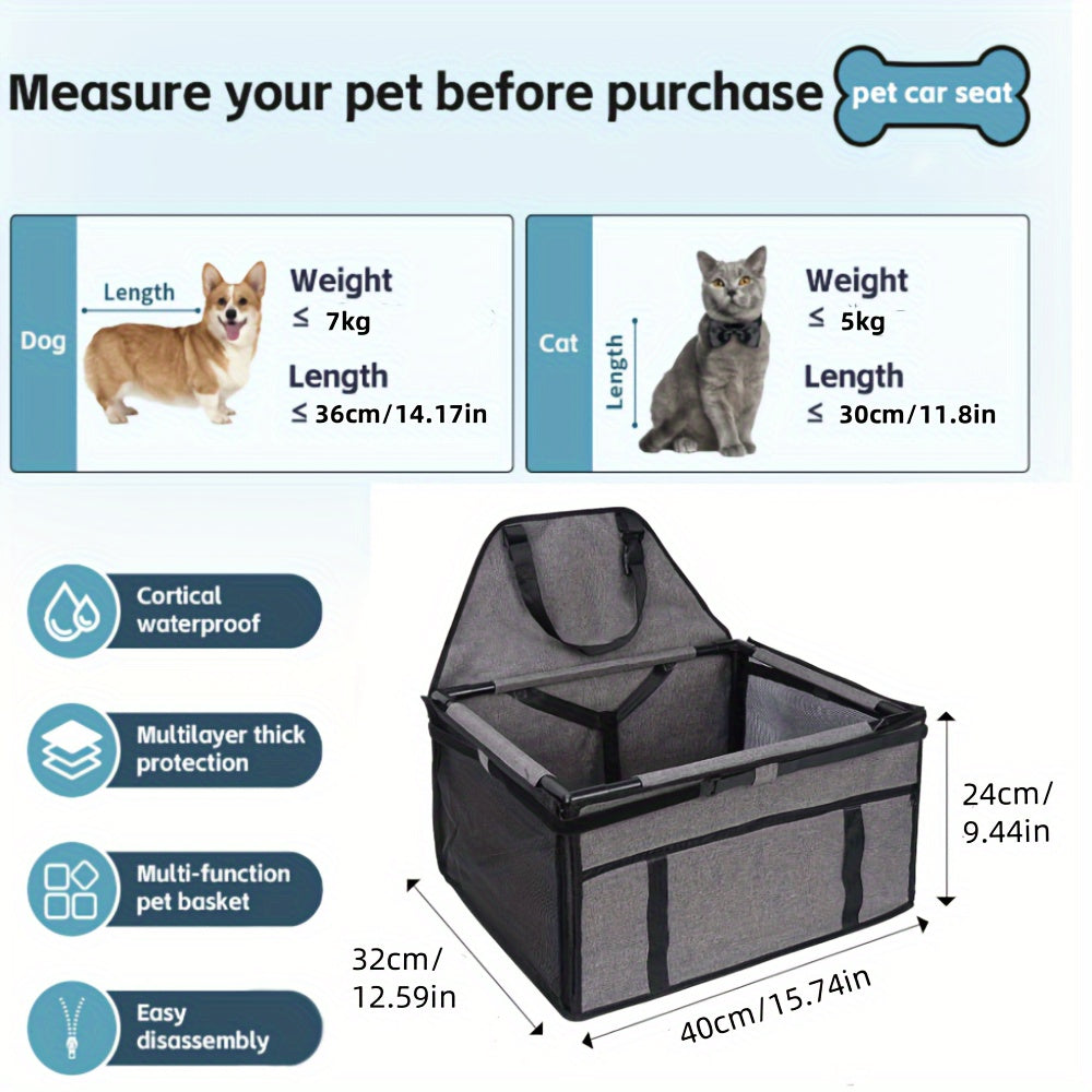 Dog Car Seat For Medium Dogs, Portable Washable Travel Bags For Pets Under 50lb, Pet Car Booster Suitable For Midsize And Large Cars