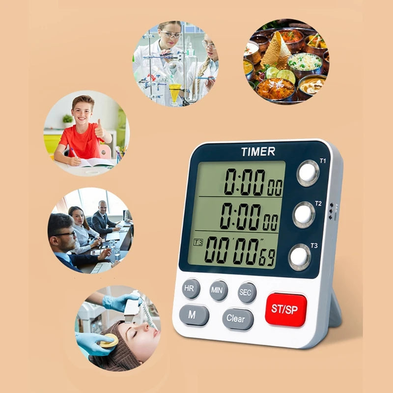 Kitchen Timer Digital Kitchen Timers Cooking Timer 3 Channels Count UP＆ Down
