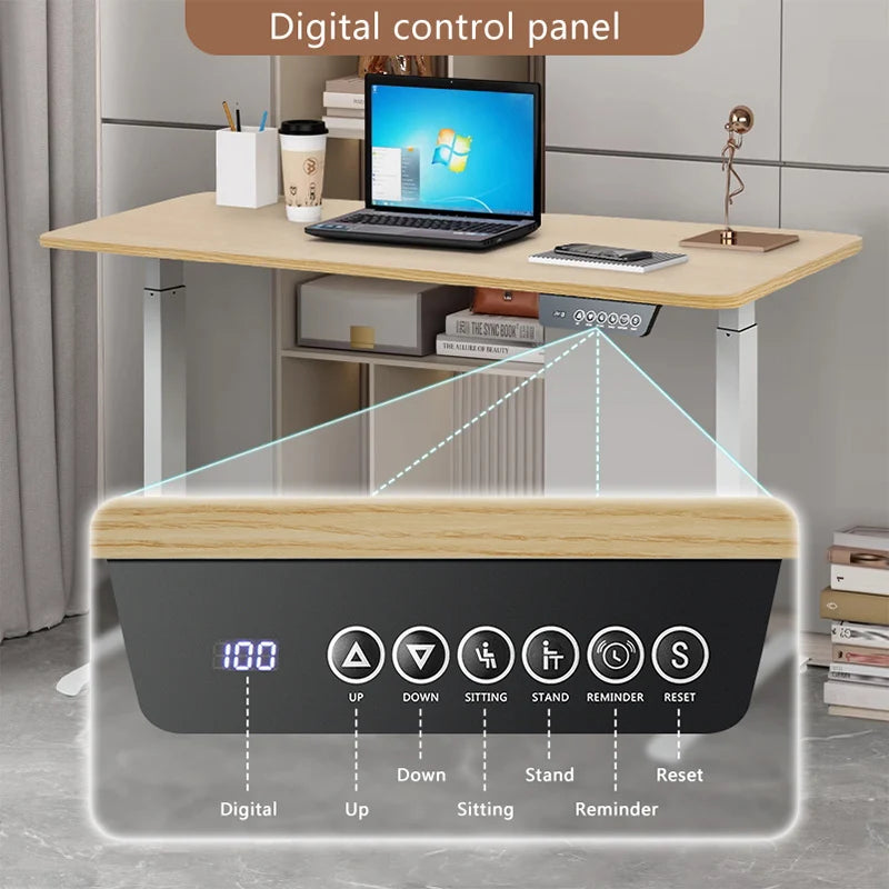 Dual Motor Standing Desk, Electric Height Adjustable Stand Up Desk, Electric Sit Stand Desk for Study Desk Smart Computer Desk