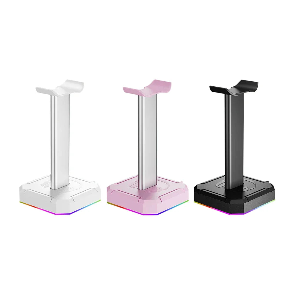 Headset Support Stand Space Saving Desktop Organizer Vertical Bracket Hanger RGB Backlight Headphone Stand Holder Rack