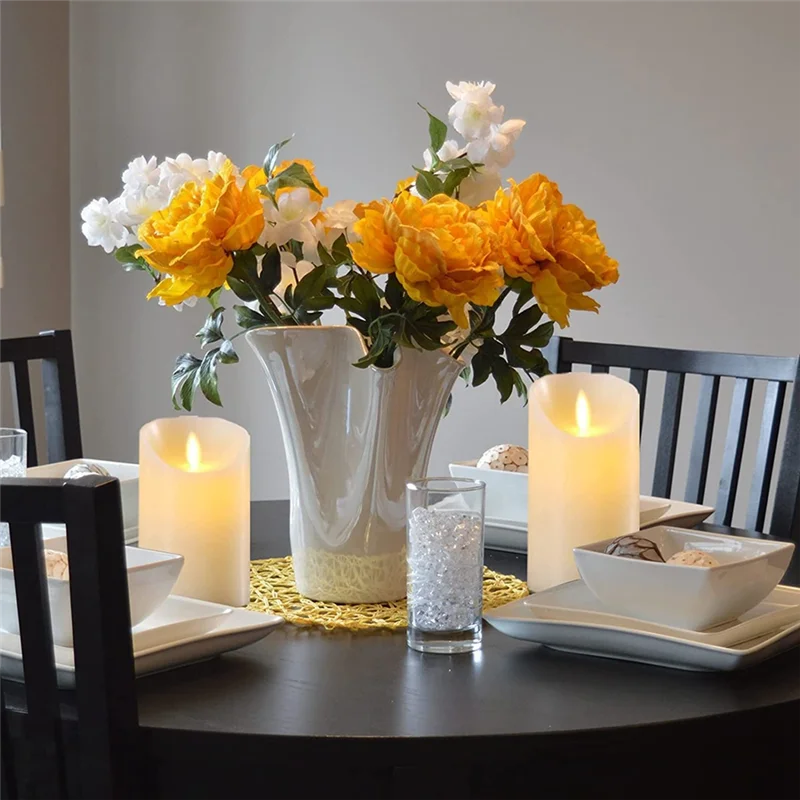 LED Candles, Flickering Flameless Candles, Rechargeable Candle, Real Wax Candles with Remote Control,12.5cm A