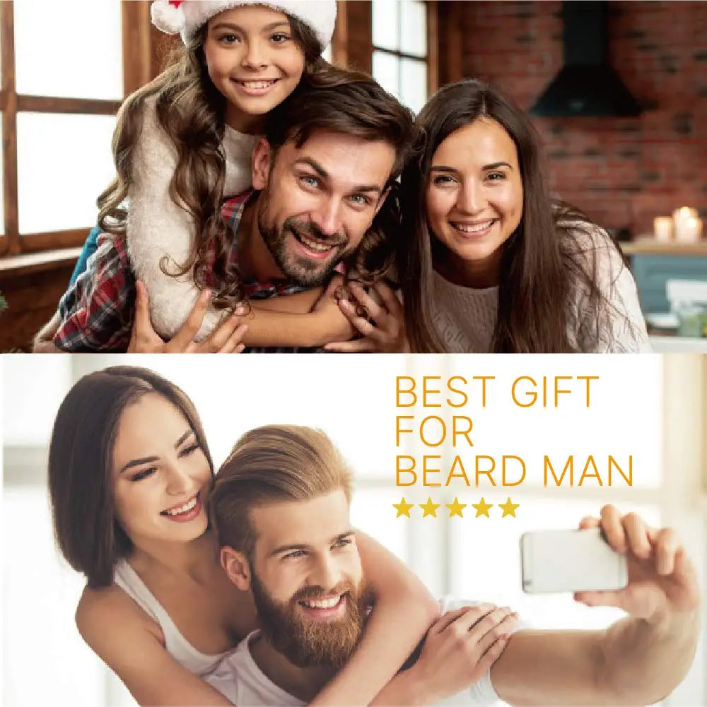 Natural Shea Beard Conditioning Oil Soften Strengthen Beard Sandalwood Scent 30ml and Gently Roller For Men Facial Hair Massage