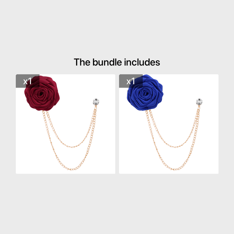 Men's Wedding Ceremony Groom Handmade Rose Chain Brooch