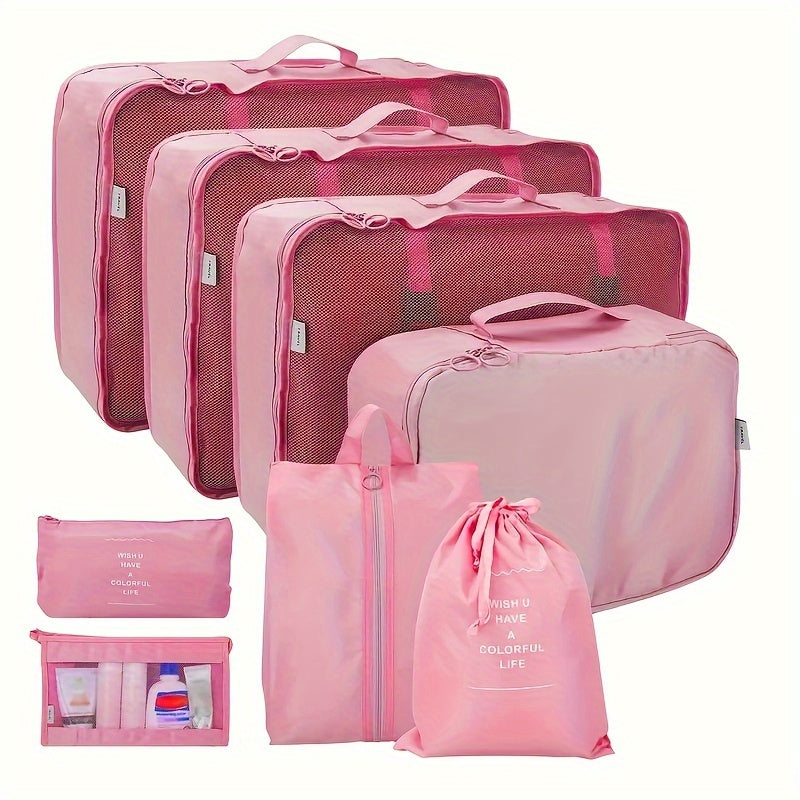 Packing Cubes 8PCS Set Oxford Compression Bags For Travel Bags Accessories Luggage Suitcase Organiser Waterproof Wash Bag Clothes Organizer Pouch For Women Men