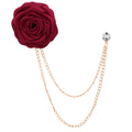 Men's Wedding Ceremony Groom Handmade Rose Chain Brooch