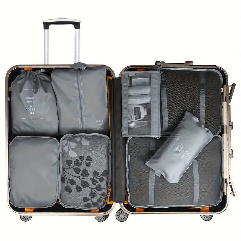 Packing Cubes 8PCS Set Oxford Compression Bags For Travel Bags Accessories Luggage Suitcase Organiser Waterproof Wash Bag Clothes Organizer Pouch For Women Men